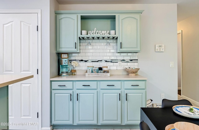 bar with tasteful backsplash