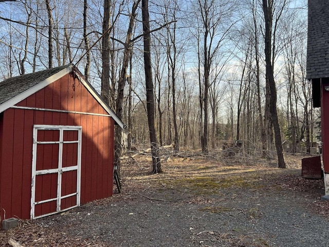 view of shed