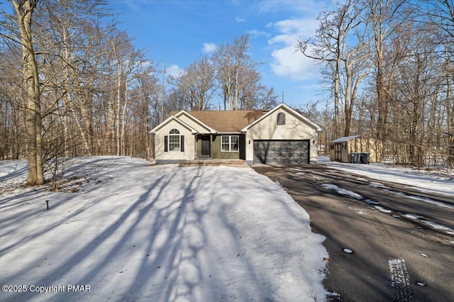 view of front facade featuring driveway and a garage