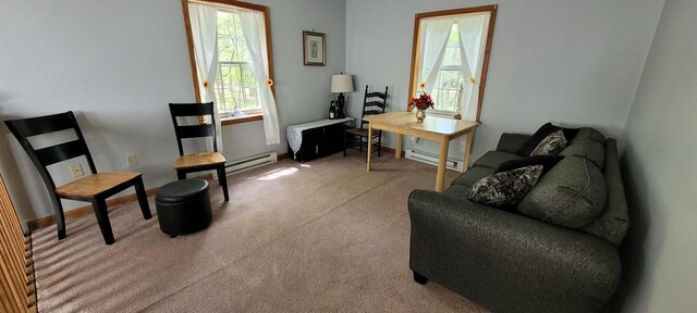 25 Byron Ln, Albrightsville, PA 18210 - carpeted living area with baseboard heating