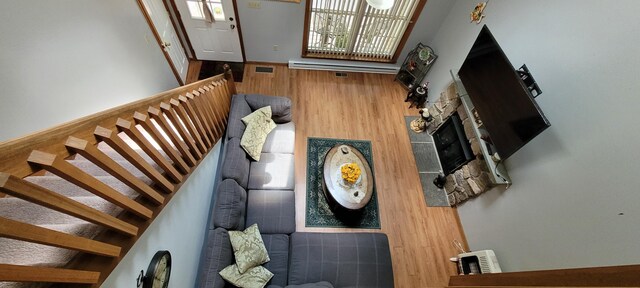 25 Byron Ln, Albrightsville, PA 18210 - living area with stairway