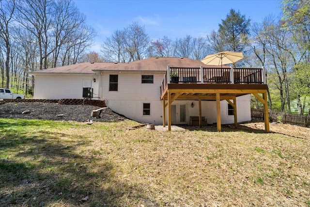 250 Grouse Run, Cresco, PA 18326 - rear view of property with a wooden deck