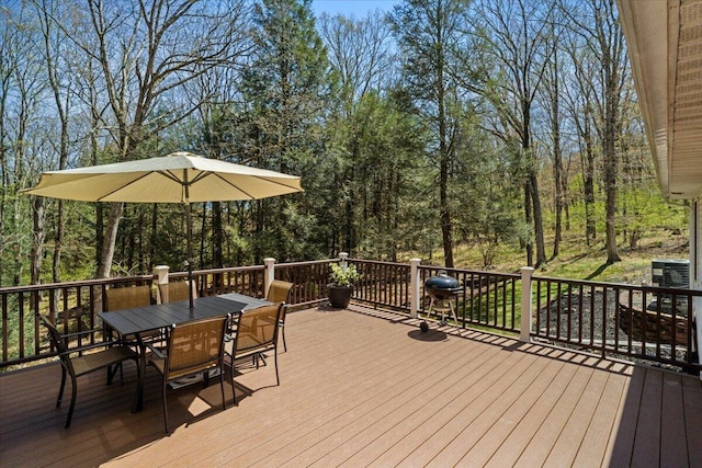 250 Grouse Run, Cresco, PA 18326 - wooden deck featuring outdoor dining space