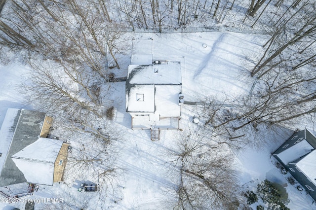 view of snowy aerial view