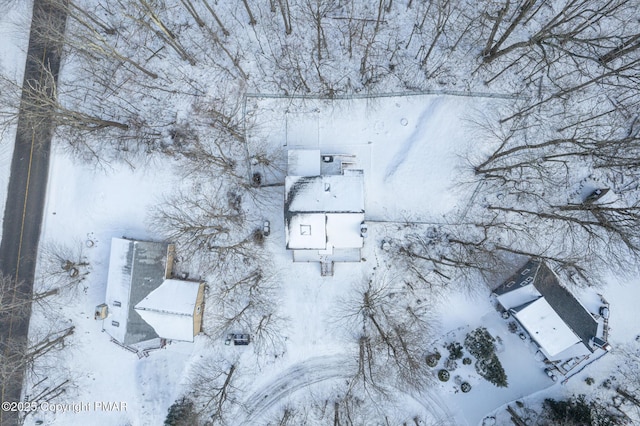 view of snowy aerial view