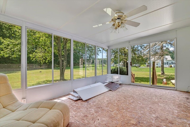 207 Scenic Dr, Kunkletown, PA 18058 - sunroom with a ceiling fan
