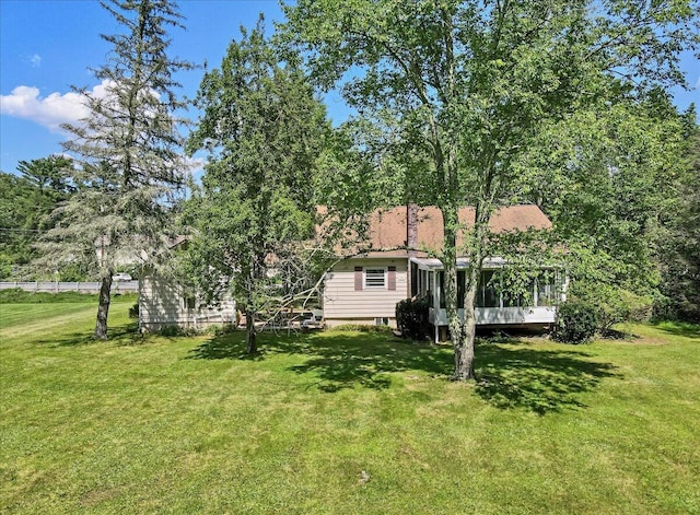 207 Scenic Dr, Kunkletown, PA 18058 - view of green lawn featuring a sunroom