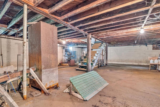 207 Scenic Dr, Kunkletown, PA 18058 - unfinished basement with stairway