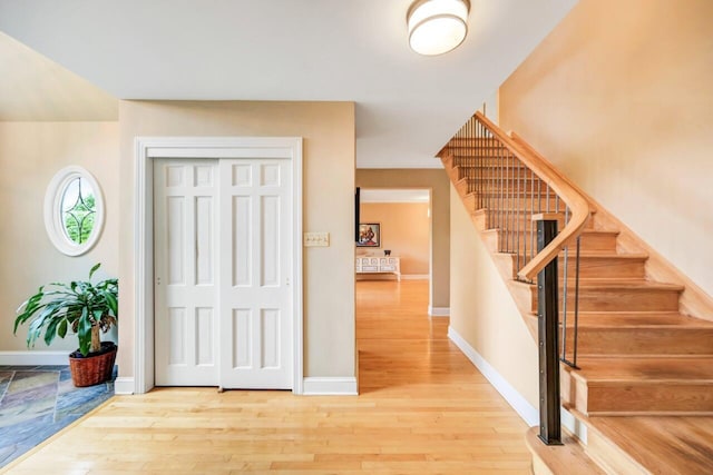 938 Meadow Cir, Bethlehem, PA 18017 - entryway with stairs and wood finished floors