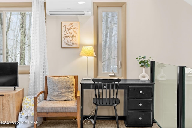 interior space with an AC wall unit