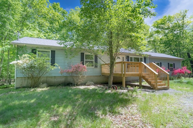 1206 Wooddale Rd, East Stroudsburg, PA 18302 - view of front of home with a deck