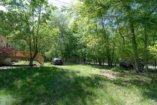 1206 Wooddale Rd, East Stroudsburg, PA 18302 - view of yard with a wooden deck