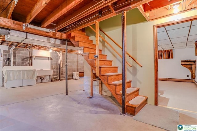 829 E Main St, Weatherly, PA 18255 - unfinished basement with stairway and a sink