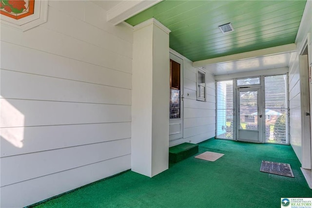 829 E Main St, Weatherly, PA 18255 - unfurnished sunroom with beam ceiling
