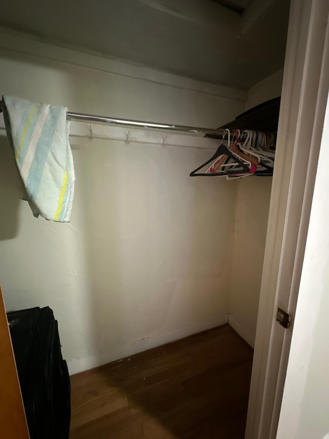 spacious closet with wood finished floors