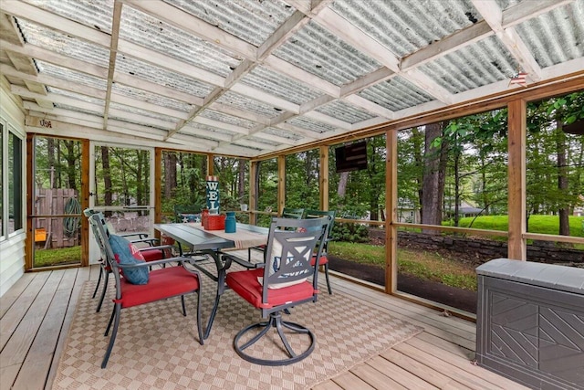 742 White Oak Rd, Cresco, PA 18326 - sunroom featuring outdoor dining space