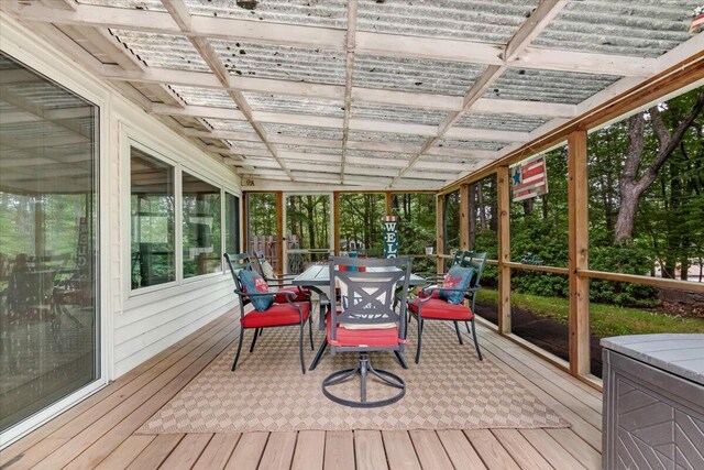742 White Oak Rd, Cresco, PA 18326 - sunroom / solarium featuring outdoor dining space