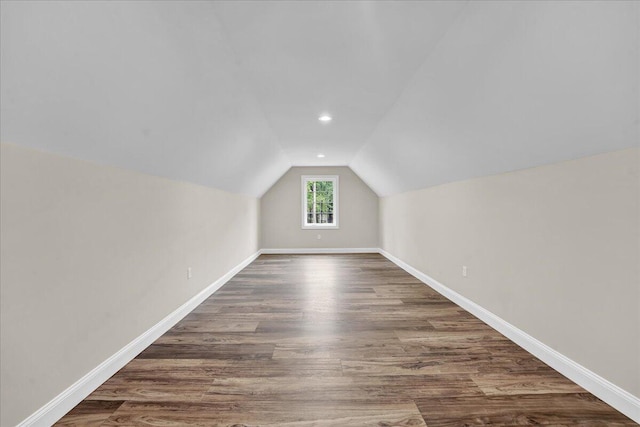 111 Parker Mews, Albrightsville, PA 18210 - additional living space with baseboards, lofted ceiling, and dark wood finished floors