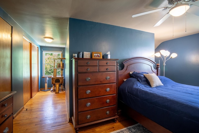 7035 Scenic Dr, Bloomsburg, PA 17815 - bedroom featuring light wood finished floors and a ceiling fan