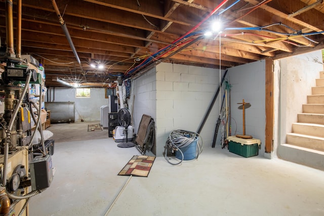 7035 Scenic Dr, Bloomsburg, PA 17815 - below grade area featuring heating fuel and stairs