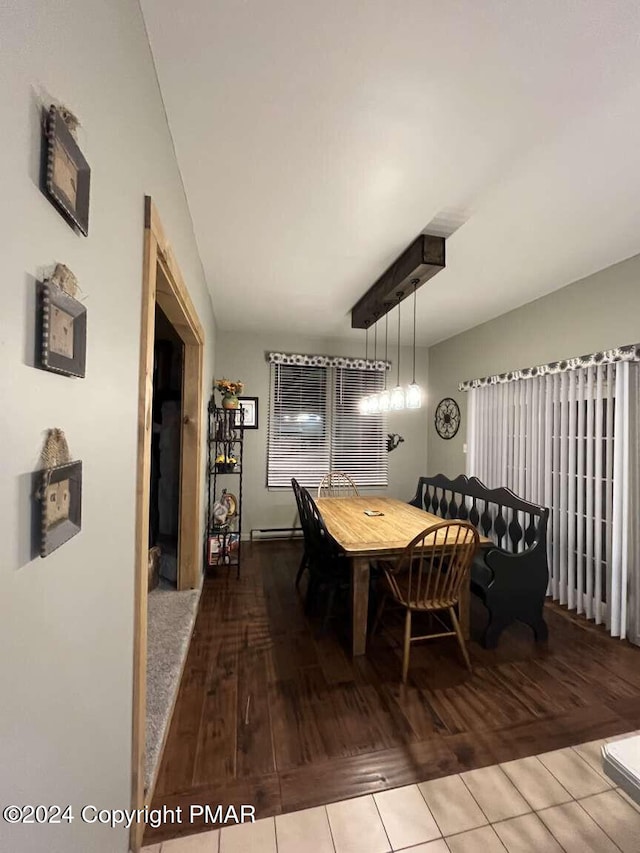 dining room with wood finished floors