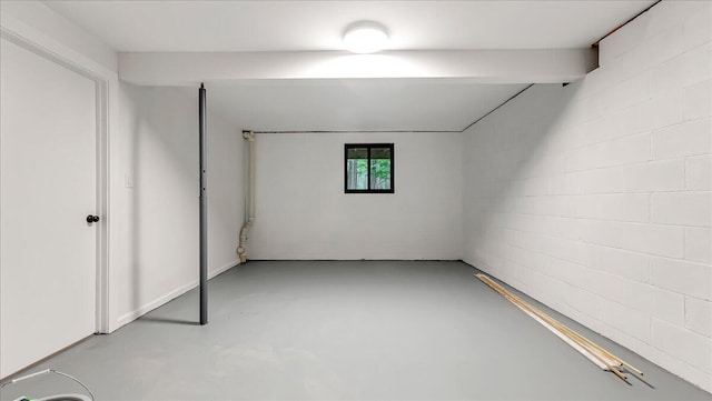 148 Acorn Ln, Kunkletown, PA 18058 - unfurnished bedroom with finished concrete floors and concrete block wall