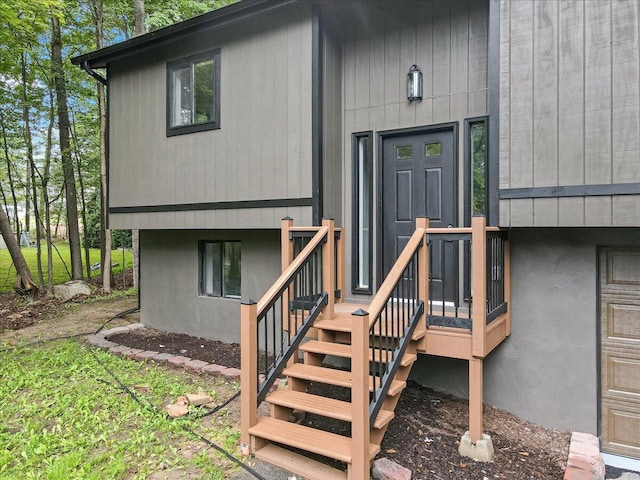 148 Acorn Ln, Kunkletown, PA 18058 - doorway to property featuring stucco siding