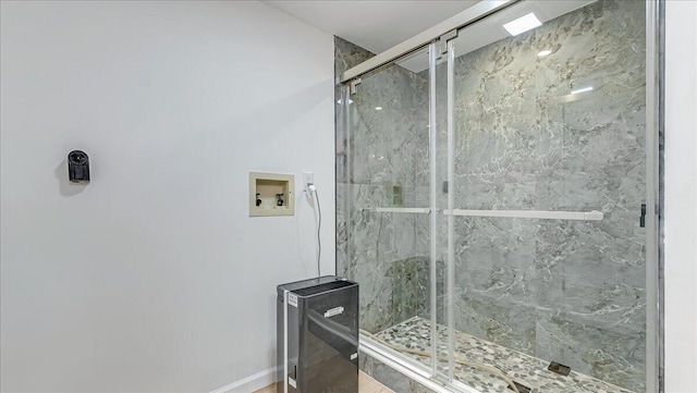 148 Acorn Ln, Kunkletown, PA 18058 - full bathroom featuring a marble finish shower and baseboards
