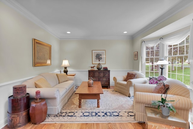 117 Morning Side Ter, East Stroudsburg, PA 18302 - living room featuring recessed lighting, wood finished floors, and crown molding