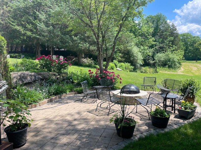 117 Morning Side Ter, East Stroudsburg, PA 18302 - view of patio / terrace featuring an outdoor fire pit