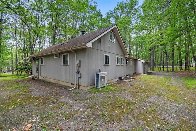 1371 Brian Ln, Effort, PA 18330 - view of home's exterior featuring roof with shingles and a central AC unit