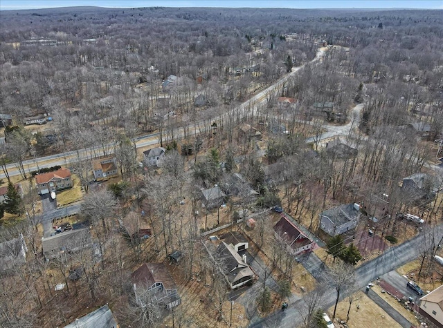 aerial view with a forest view