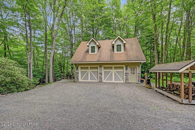 view of garage