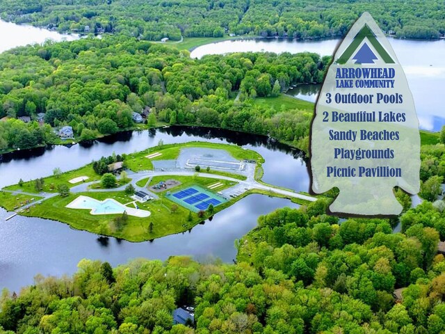 5153 Cresco Dr, Pocono Lake, PA 18347 - drone / aerial view of a heavily wooded area and a nearby body of water