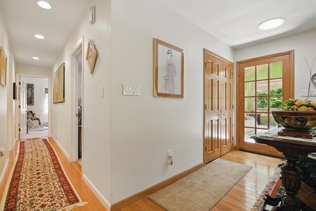 5153 Cresco Dr, Pocono Lake, PA 18347 - entrance foyer featuring light wood-type flooring, recessed lighting, and baseboards