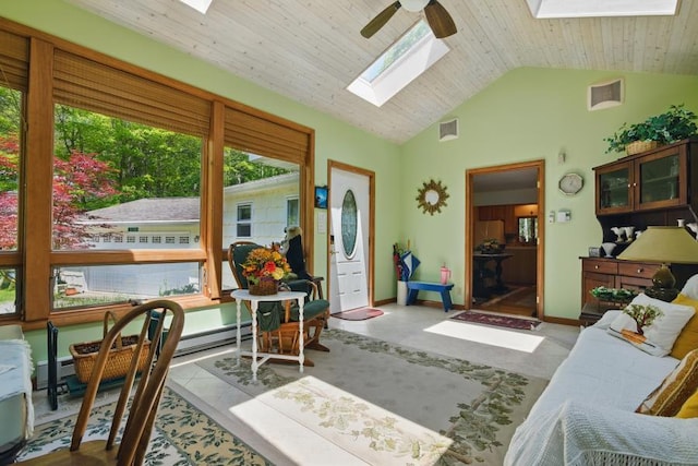 5153 Cresco Dr, Pocono Lake, PA 18347 - sunroom featuring a skylight and lofted ceiling