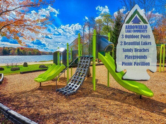 5153 Cresco Dr, Pocono Lake, PA 18347 - community jungle gym featuring a water view