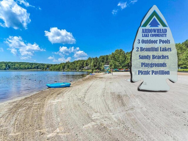 5153 Cresco Dr, Pocono Lake, PA 18347 - exterior space featuring a water view and a wooded view
