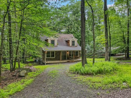141 Beech Ln, Pocono Lake, PA 18347 - view of front facade featuring covered porch and driveway