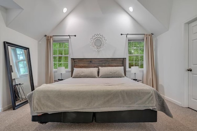 141 Beech Ln, Pocono Lake, PA 18347 - carpeted bedroom with recessed lighting and high vaulted ceiling