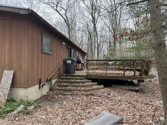 3175 Pocono Dr, East Stroudsburg, PA 18302 - view of side of property with a wooden deck