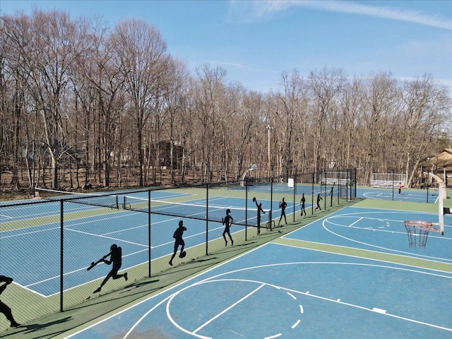 3206 Stonehenge Dr, East Stroudsburg, PA 18301 - view of basketball court featuring community basketball court, fence, and a tennis court