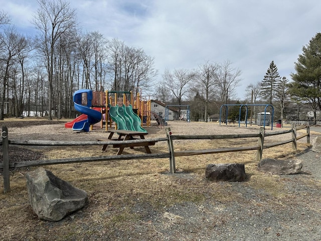 view of community jungle gym