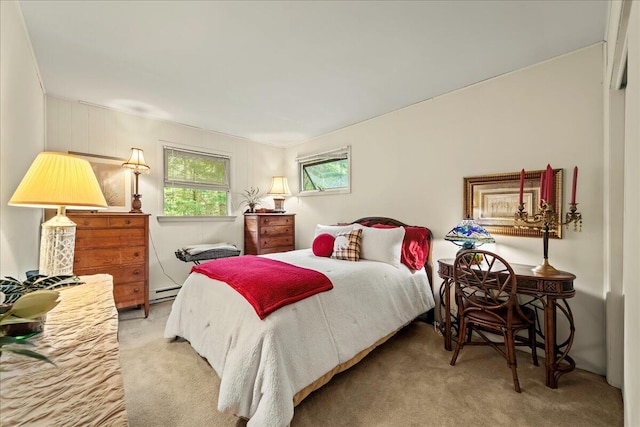 1125 Rhododendron Ln, Pocono Summit, PA 18346 - bedroom with light carpet and a baseboard radiator