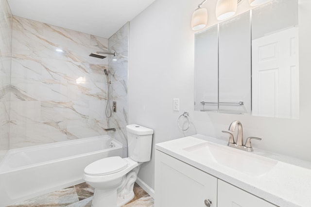 410 Sunset Forest Dr, Hawley, PA 18428 - bathroom with toilet, bathing tub / shower combination, vanity, and baseboards