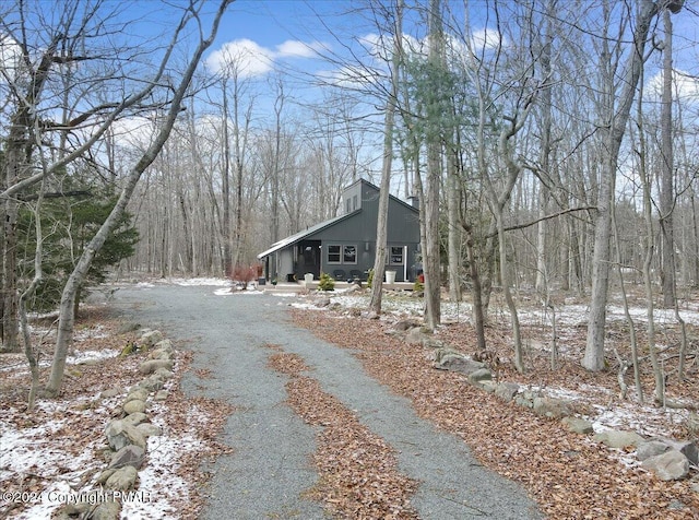 view of home's exterior with driveway