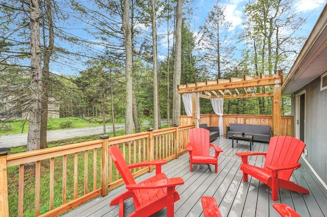 deck featuring an outdoor living space
