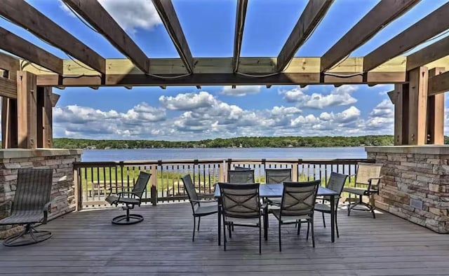 173 Pontiac Path, Pocono Lake, PA 18347 - deck with a water view and outdoor dining space