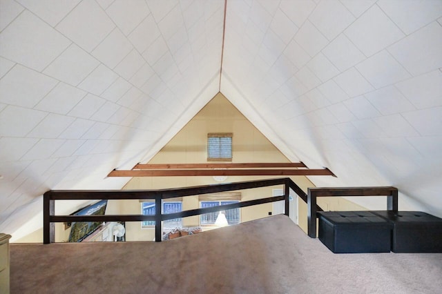173 Pontiac Path, Pocono Lake, PA 18347 - stairs featuring lofted ceiling and carpet flooring