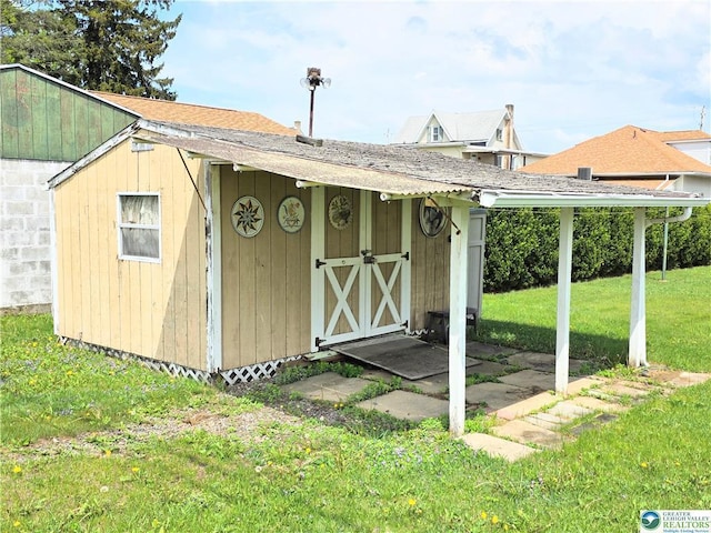 view of shed